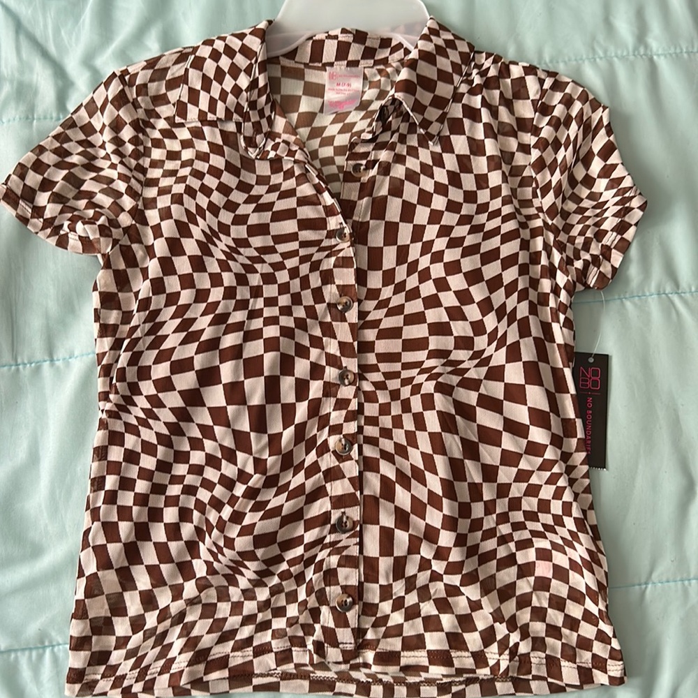Back to SCHOOL SALE!! Checkered Button-Up Shirt w/ Cami